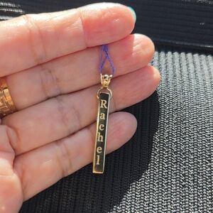 🦋✨️18K Real Gold Vertical Name Pendant "Rachel" ✨️🦋